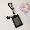 Creative PU Leather Card Holder Korean Double Card Slot Card Holder with Lanyard Kawaii Idol Photos Protective Cover
