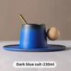 Creative Design Ceramic Coffee Cup and Saucer Set, High - End and Delicate Personal Cup Afternoon Tea Mug with a Retro Style
