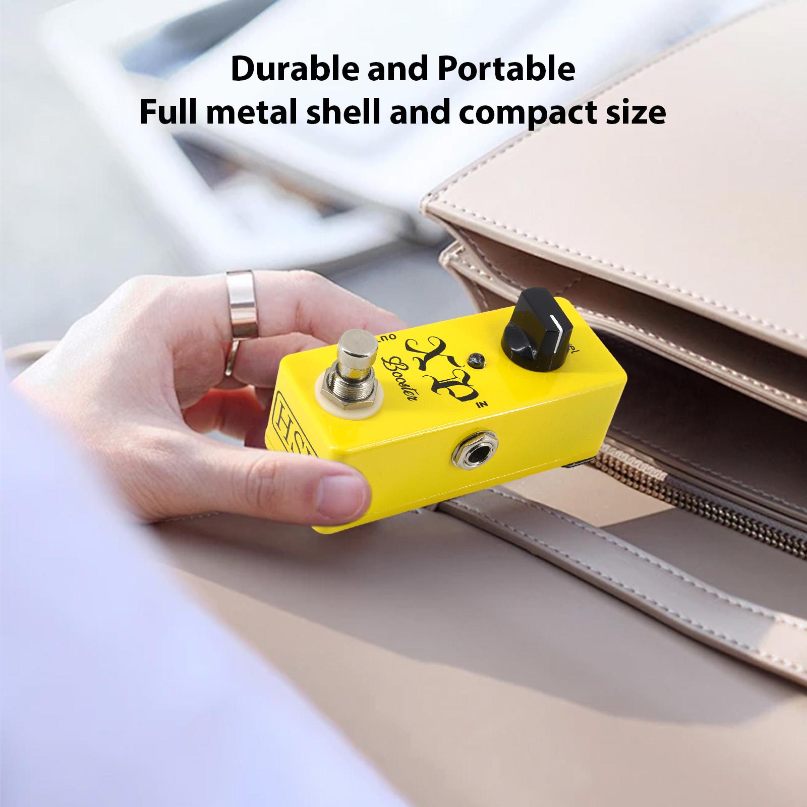 

Педаль бустера для гитары XP Педаль эффектов для электрогитары True Bypass Корпус из цинкового сплава DC 9В Интерфейс ввода-вывода 6,35 мм жёлтый