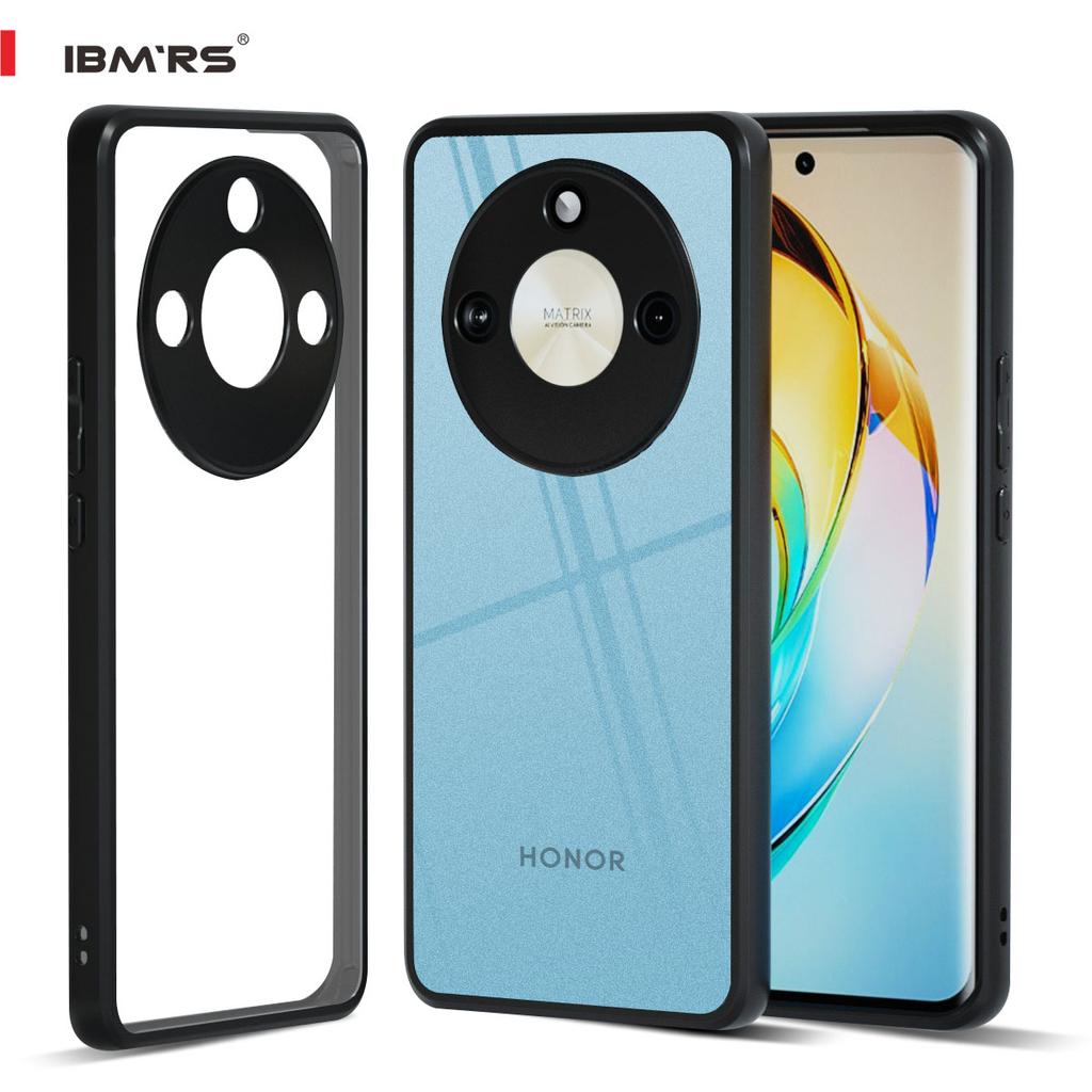 (Comes with Wrist strap)IBMRS for Honor X50 Phone Case, Translucent Matte Shockproof Anti-Fingerprint Protective Cover Black Camo