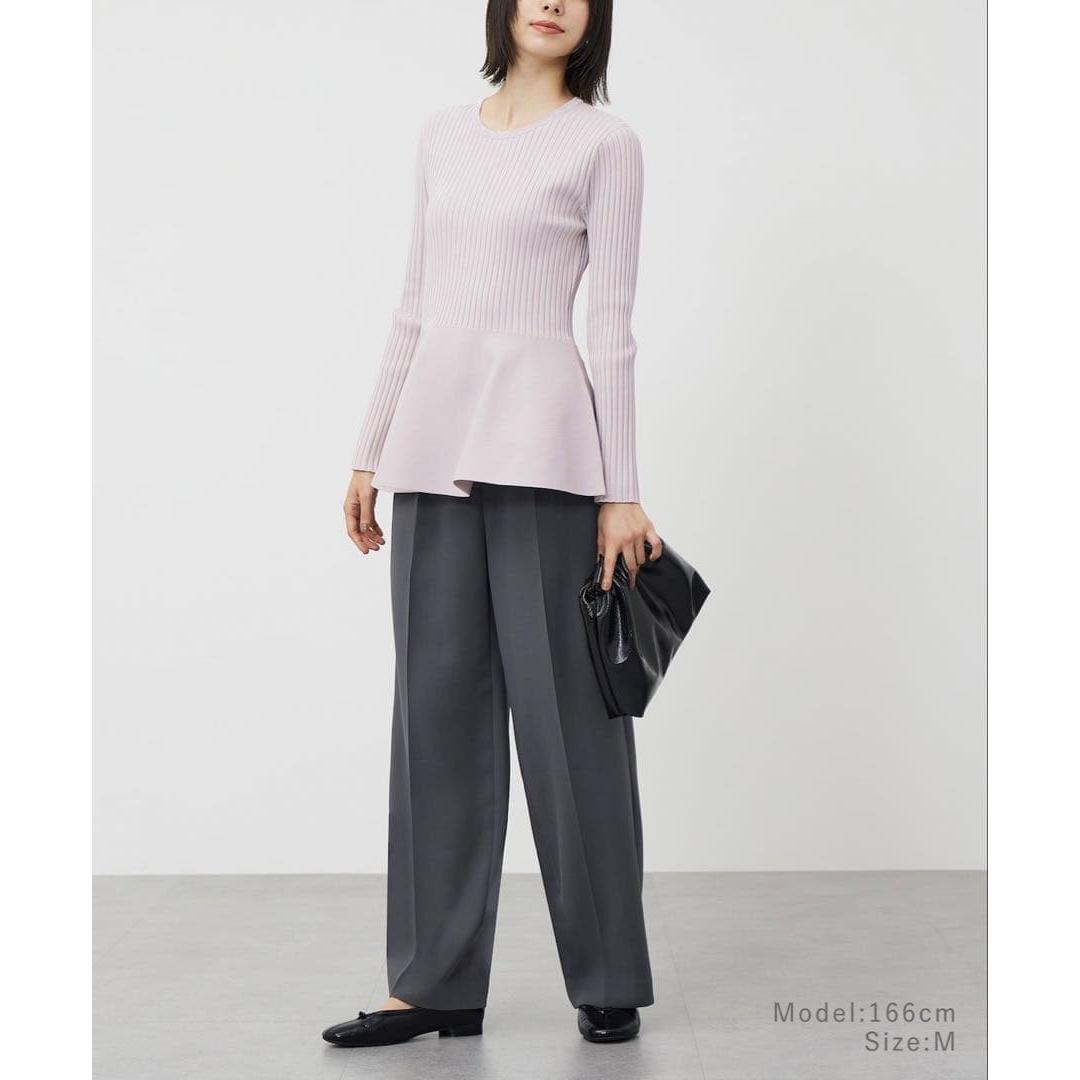 PLST Wide Pants Double Cross S Gray Slacks Plus Style