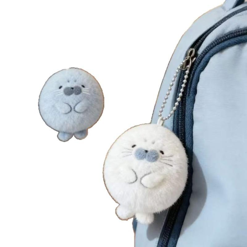 Cute Cartoon Seal Plush Pendant Decorative Plush Keychain Doll Backpack Charms Birthday Gift Keychain Accessories