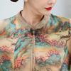 Women's Summer Chiffon Set: Short-Sleeve Blouse and Wide-Leg Pants for Mature Women Plus Size Two-Piece Outfit