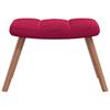 Relax Chair with Ottoman Wine Red Velvet