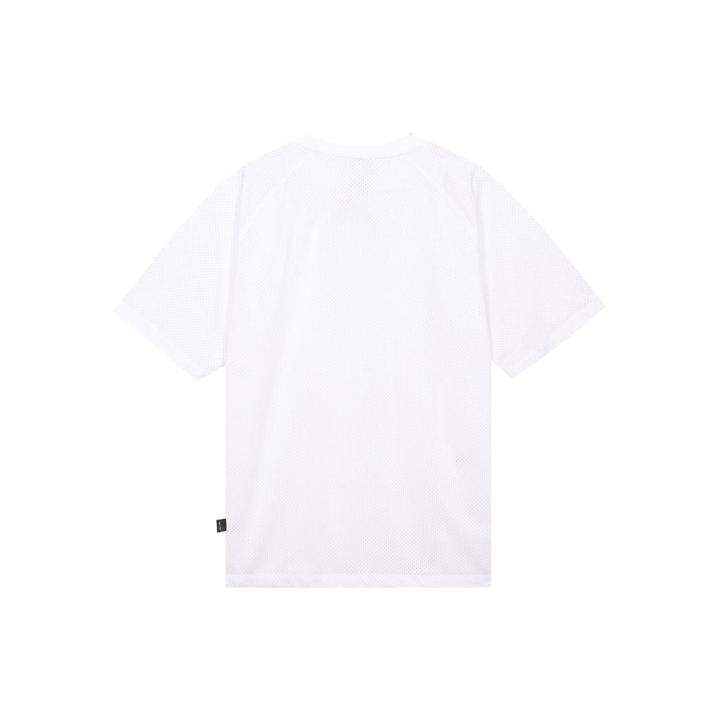 Nike Solid Color Logo Mesh Round Neck T-shirt Men Tops White DX0157-100