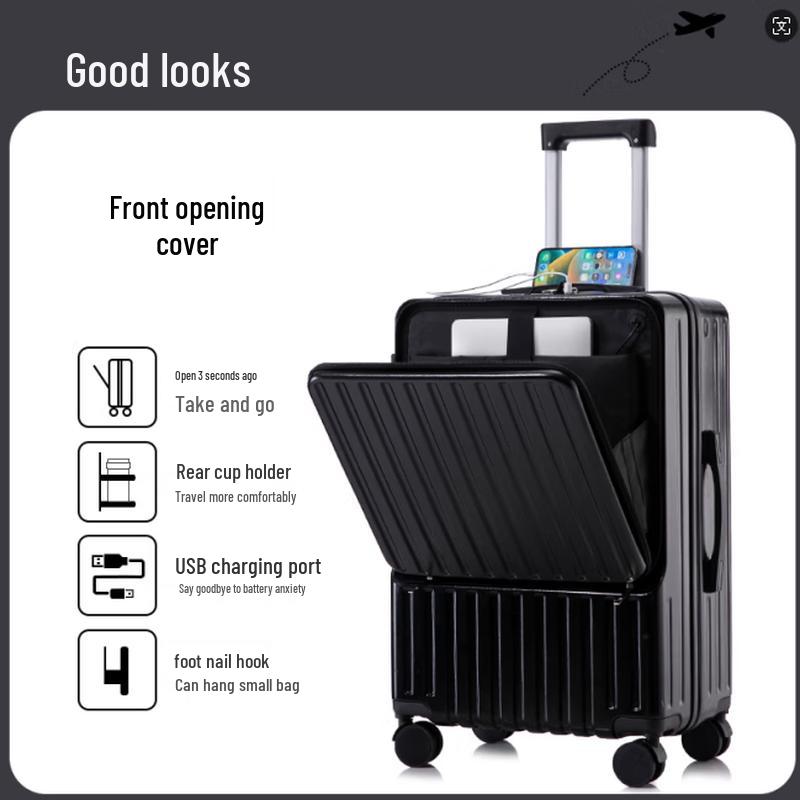 SHERIDAN 20-inch Front-Open Carry-On Spinner Suitcase
