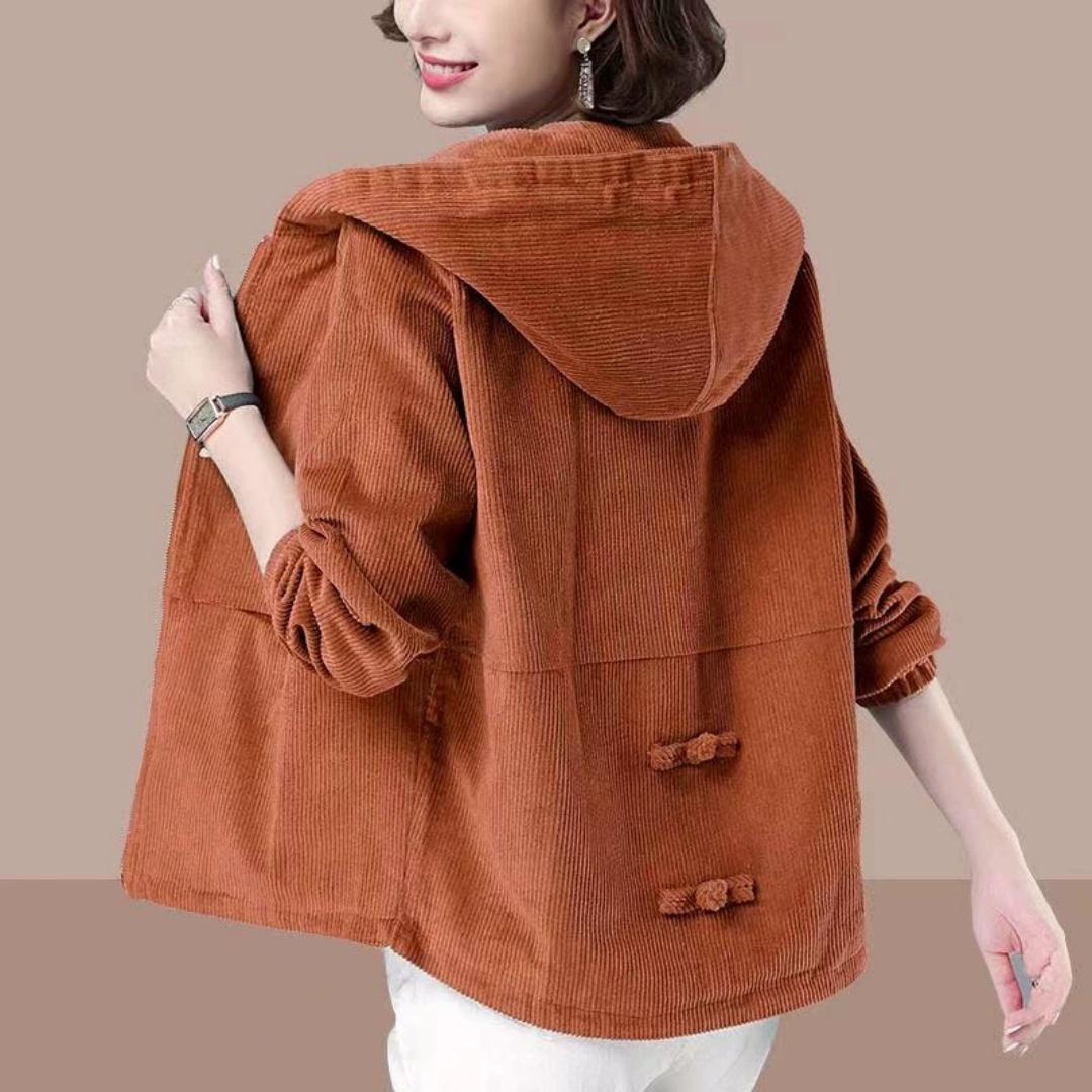 

Corduroy Short Fashion Jacket Women Loose Autumn Baseball Uniform Jacket Sweater Women S коричневий