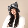 Japanese soft girl cute cat ears wool hat autumn and winter little devil hat ear protection warm concave knitted hat tide
