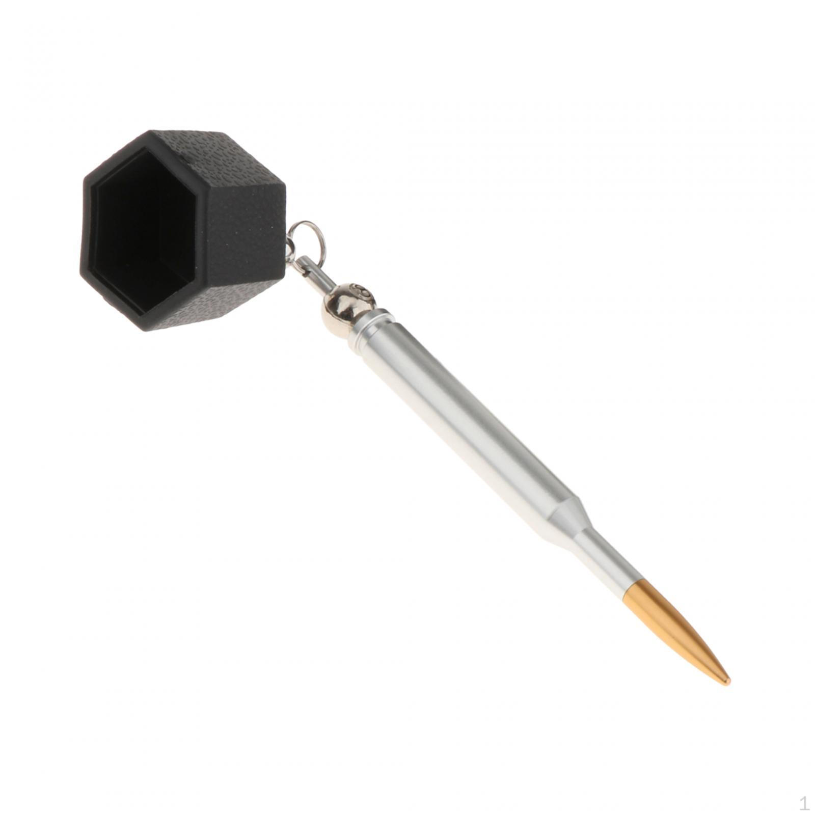 Billiard Cue Chalk Holder, Easy to Carry, Protect Your Chalk, Silver Hexagonal