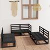 Day and Night - Day and Night Garden Furniture Set 6 Pieces Black Solid Pine Wood