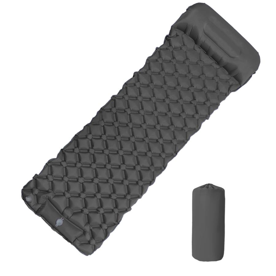 Outdoor Camping Inflatable Mattress Sleeping Pad With Pillows Ultralight Air Mat Built In Inflator Pump Hiking