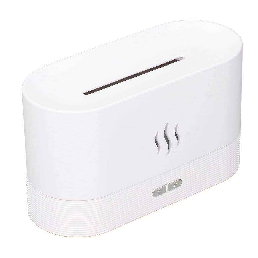 Desk Humidifier 180ml Fire Simulation Auto Off Soft LED Light Dimmable Silent USB Humidifier for Home Office CarWhite