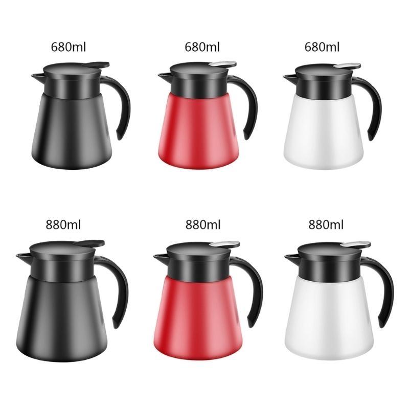 680/880ml Stainless Steel Double Wall Vacuum Flask Insulated Coffee Pots Milk Teas Jug Kettle top sale