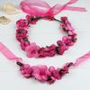 S160707 Artificial Flower Hairband And Bracelet Set Fabric Material For Women And Girls