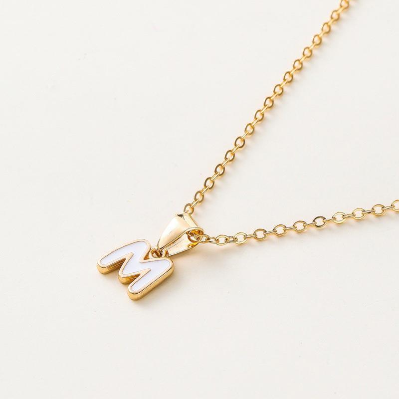 

Имя Начальное ожерелье для женщин Простые эмалевые AZ Алфавитные подвески Чокер Буквы Ожерелья Модные ключичные цепочки Ювелирные изделия Подарки M