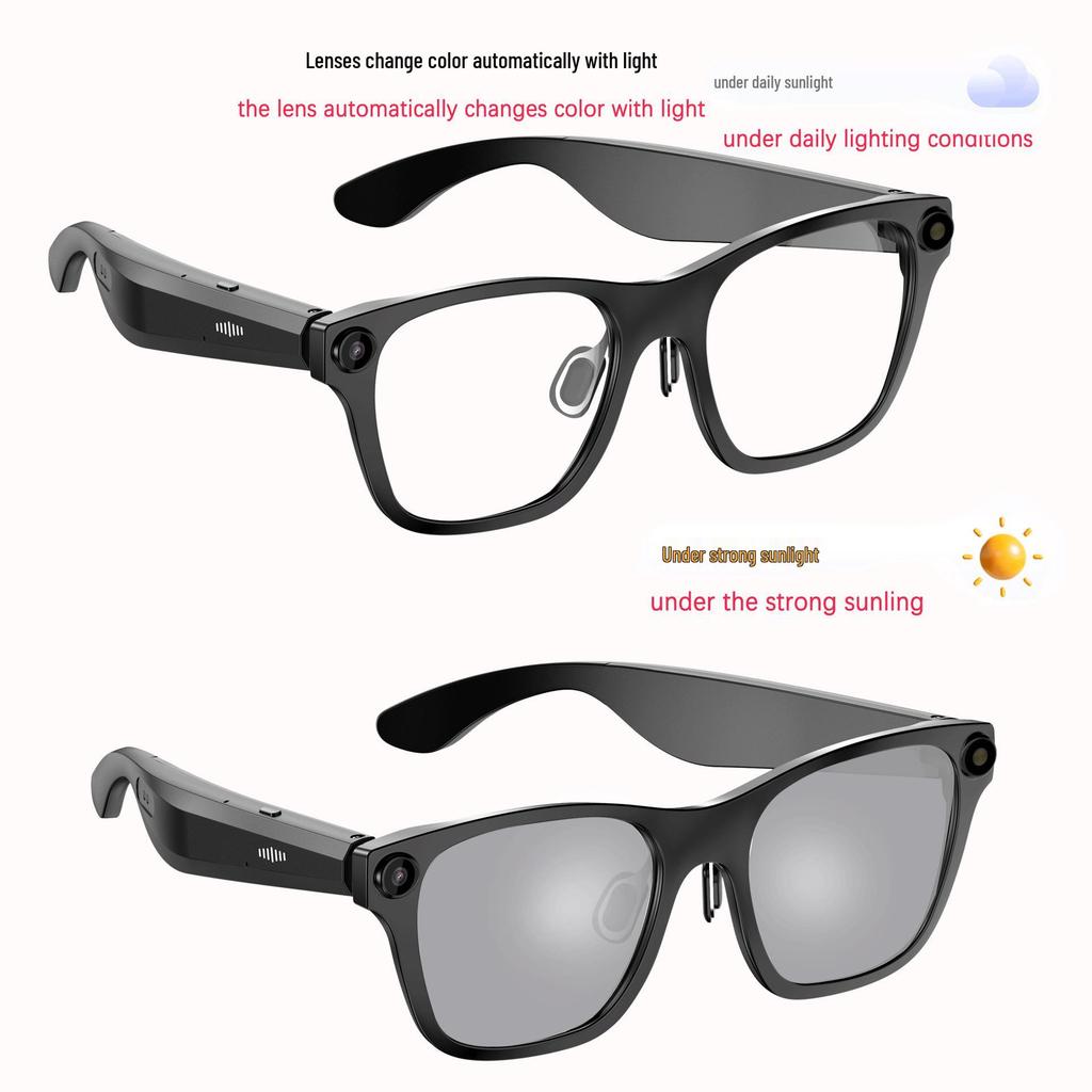 Smart Glasses: 800W Pixel Camera, AI, Bluetooth Audio, Call Translation, Photography & HD Video Recording