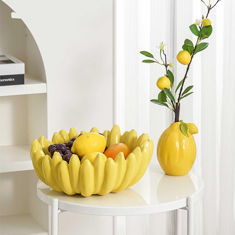 Creative Ceramic Fruit Plate High-End Dining Table Snack Dish Living Room Decorative Ornament for Coffee Table