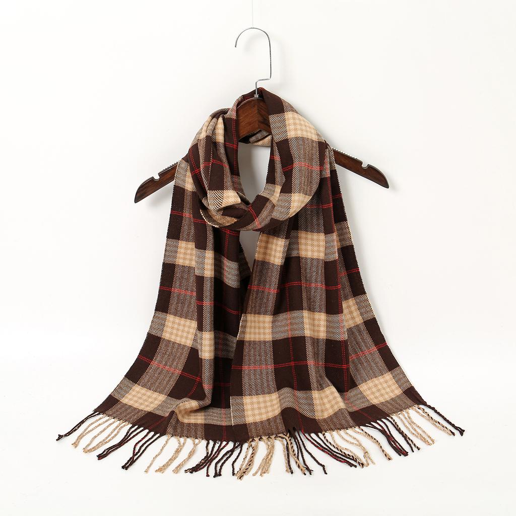 Luxury Brand Women Cashmere Scarves Lady Winter Warm Soft Pashmina Shawls Wraps Female Plaid Knitted Long Scarf For Women