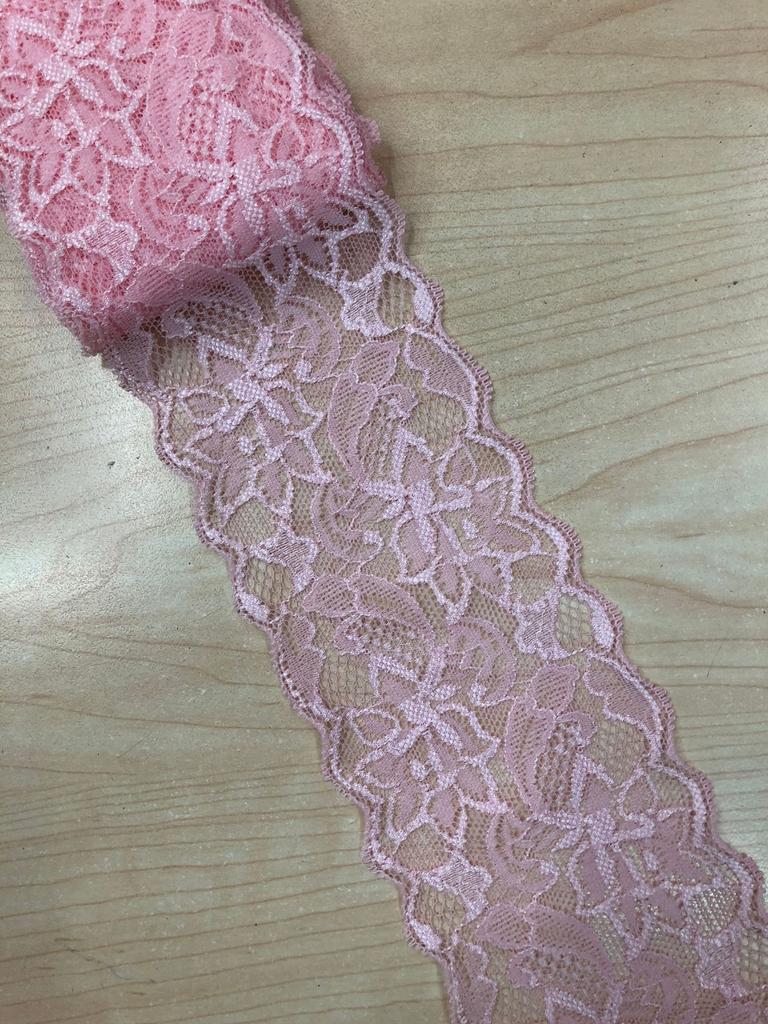 Buntes elastisches florales Spitzenband DIY Bekleidung Nähstoff 8cm breit Schwarz Weiß Rot Rosa Blau Lila Grün Gelb Spitzenband