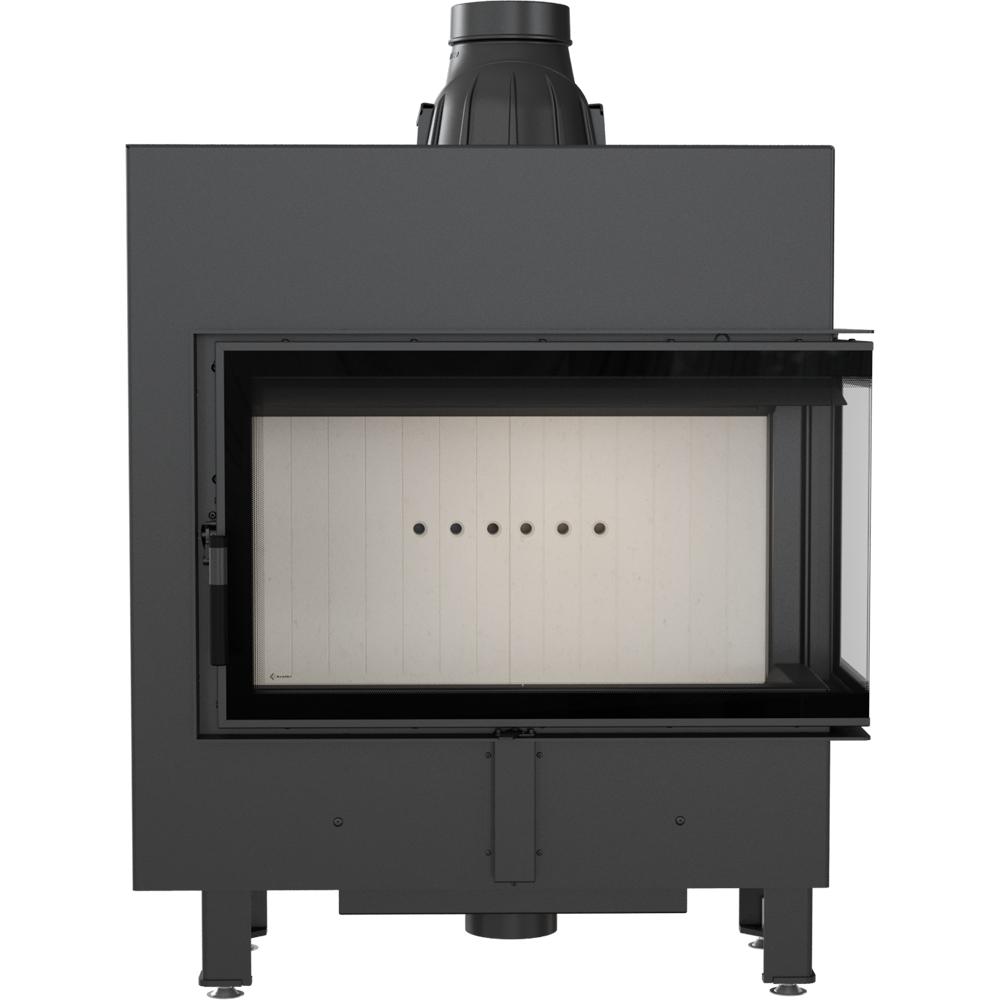 Steel fireplace KRATKI LUCY SLIM right 10 kW Ø 160