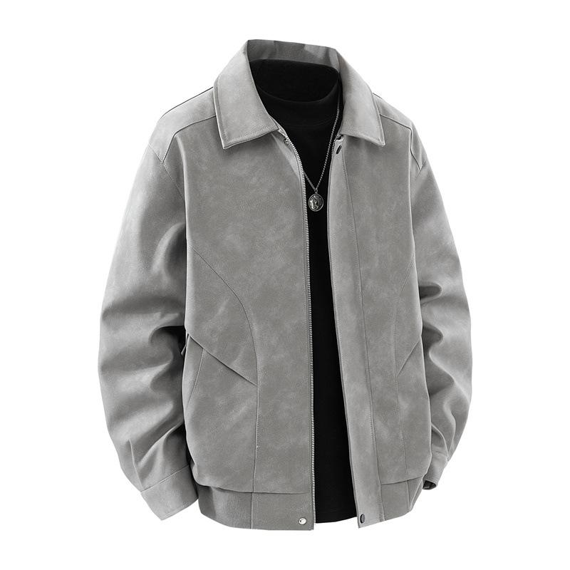 Autumn and Winter New American Retro Loose Leather Jacket PU Leather Jacket Waterproof Motorcycle Suit for Men and Women
