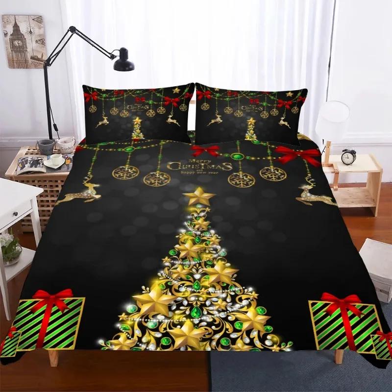 Quilt Cover Set Christmas Snowflake Deer Dekbed Overtrek Adult Queen King Size Bedding Set Duvet Cover Pillowcases Home Textiles