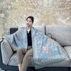 Shawl Bluebird Pattern Ethnic Style Cashew Flower Air Conditioned Room Nap Blanket Winter Warm Scarf for Women
