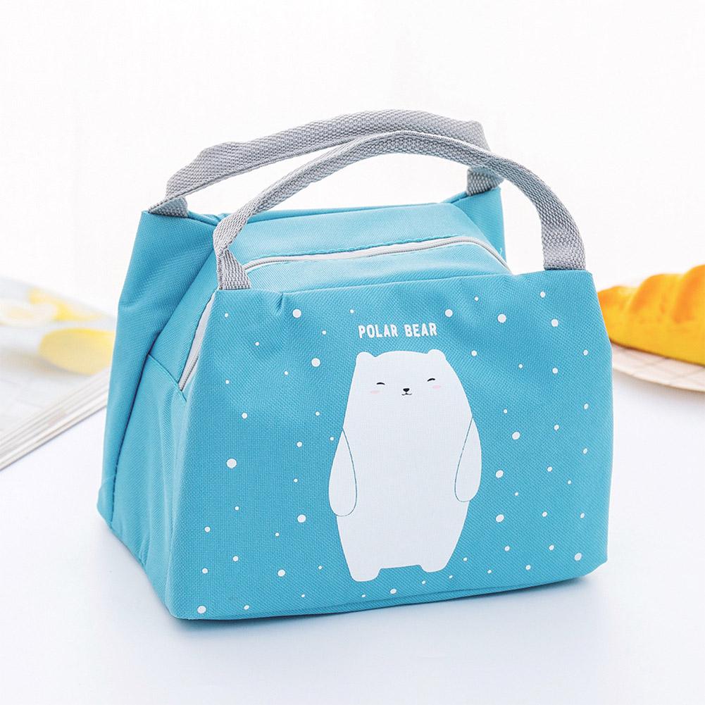 Cute Cartoon Printing Waterproof Insulation Oxford Lunch Bag with Handle for Outsoor Student