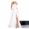 Solid color bridesmaid dress long dress thin off shoulder girlfriend fashion bridesmaid evening dress