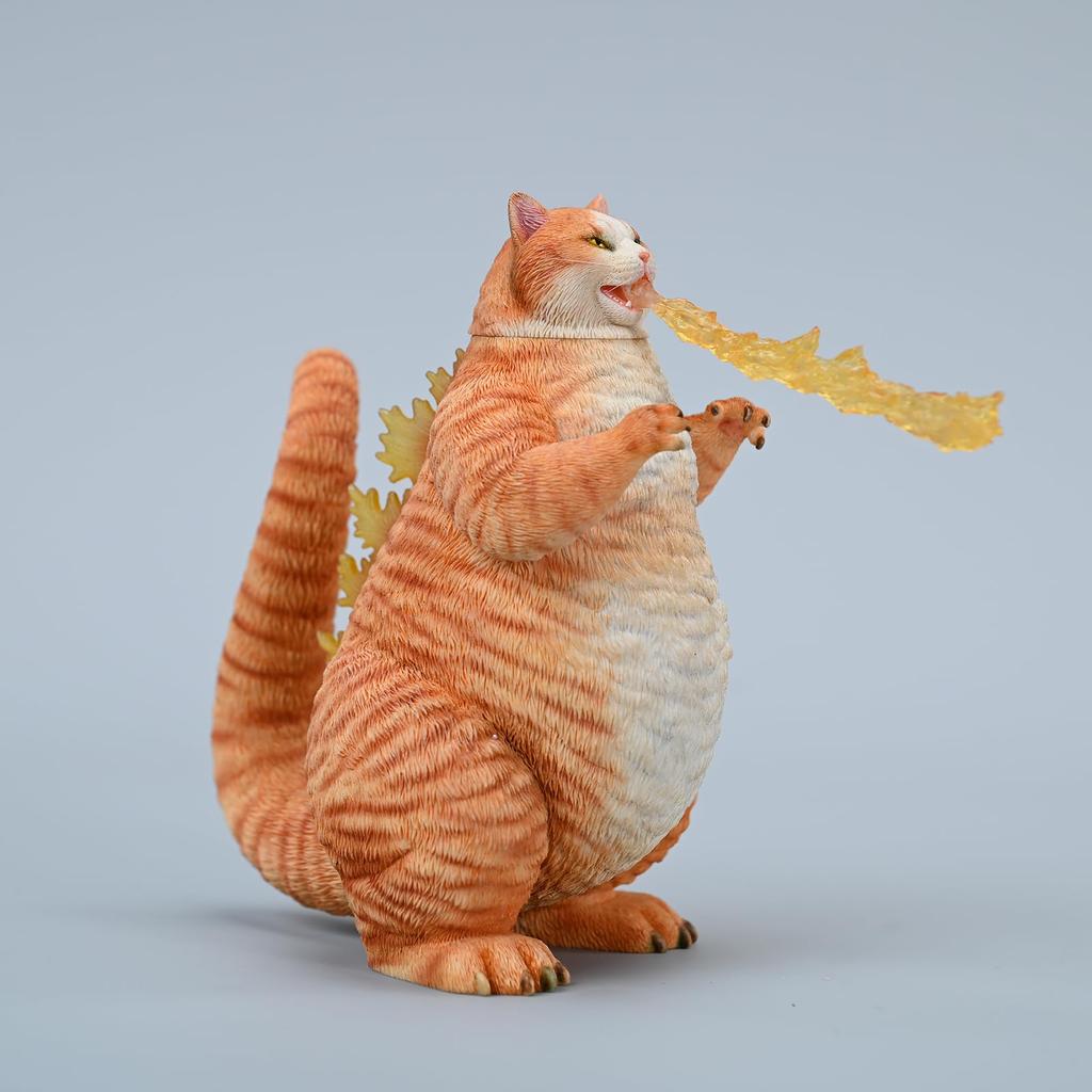 JXK Godzilla Cat Version Home Decor Interior Durable Polyresin with Intricate Details Funny Cat Gift Pet Goji-Nyan