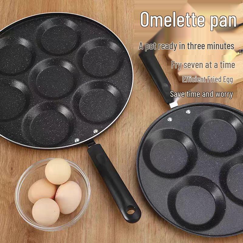 JingJingRS 7-Hole Maifan Stone Non-Stick Egg Frying Pan