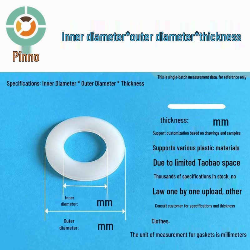 Thickened Nylon Plastic Flat Washer: Hard Plastic Gasket M2-M16