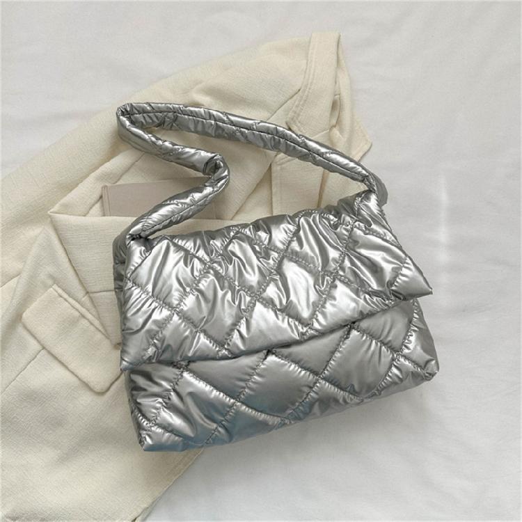 Women Down Cotton Padding Shoulder Bag Winter Messenger Bag Girls Crossbody Bag