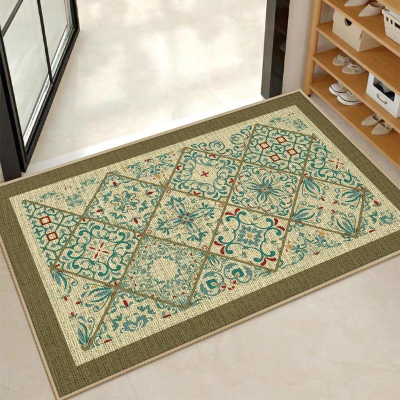 Retro Europe Style Carpet Living Room Sofa Bedroom Bedside Study Entrance Door Mat Non-slip Superlatives Home Decoration Rug