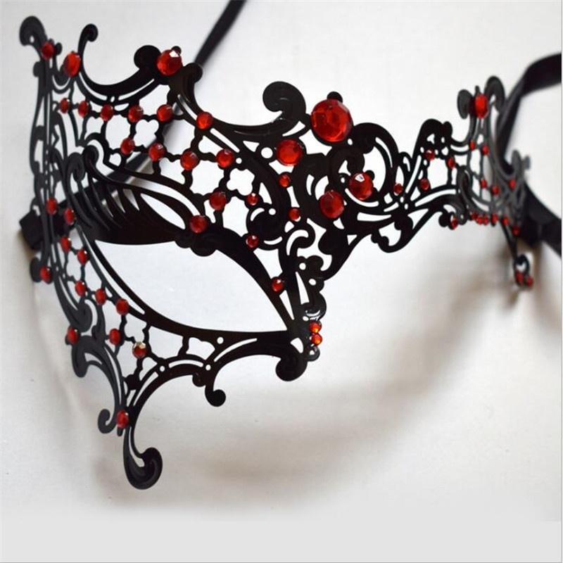 Halloween Costume Party Dress Princess Mask Venice Metal Rhinestone Half Face Mask