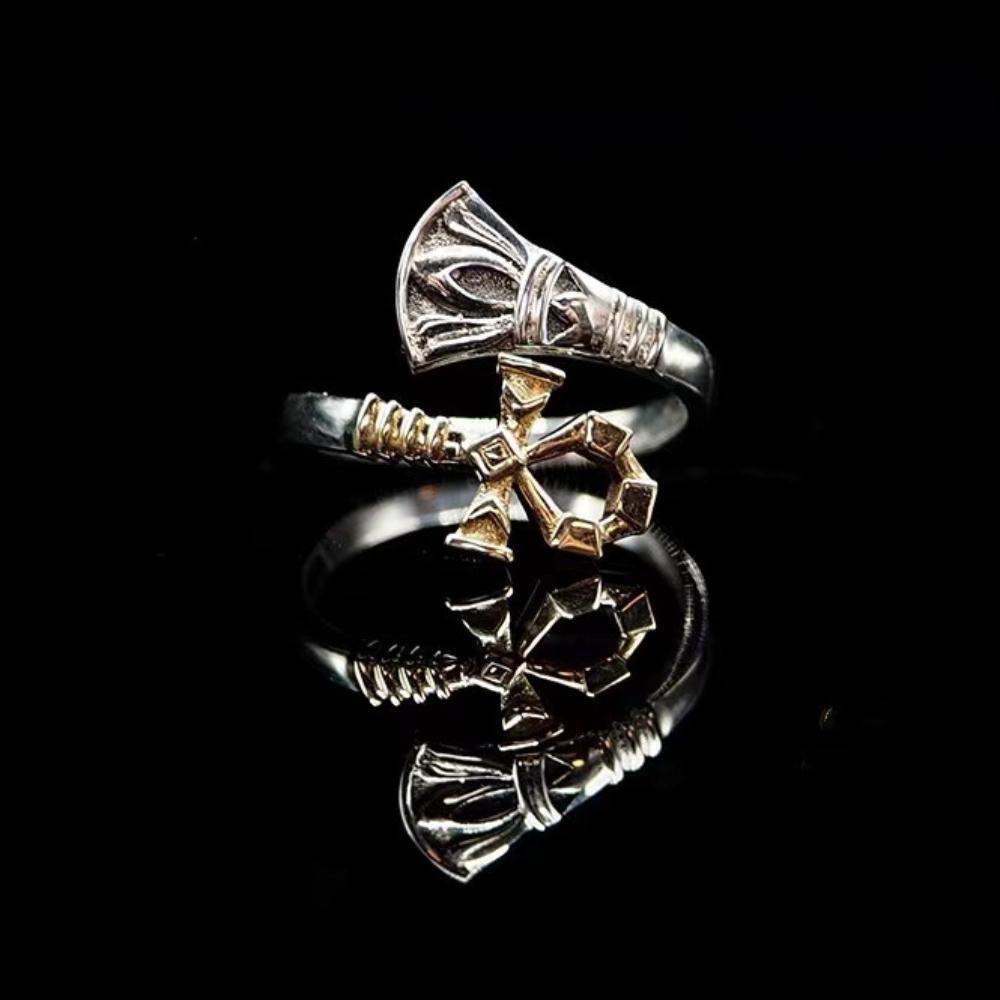 Готский стиль Тайское Серебро Египетское Кольцо Винтажное Кольцо с Крестом Анкх для Мужчин Древний Египет S925 Защитное для Украшений resizable&Antique silver