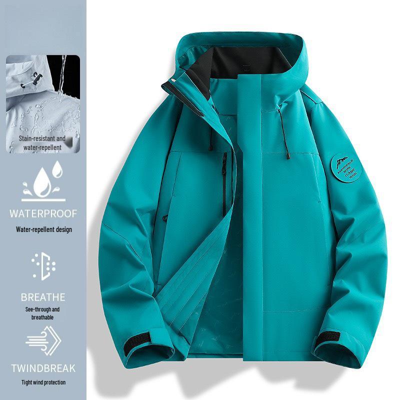 Camel Unisex 3-in-1 Mountaineering Jacket: Graphene-Lined, Windproof, Waterproof, and Warm, New Style, Two-Piece Set.