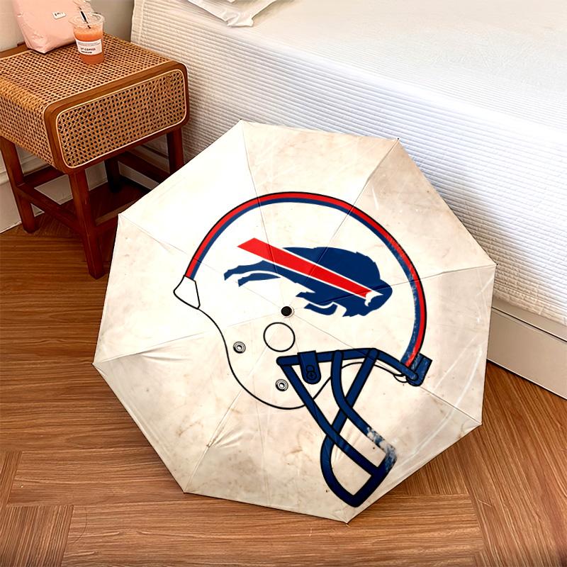 Buffalo Bills pattern, automatic folding umbrella, portable and foldable design, 8 ribs, a Christmas or birthday gift.