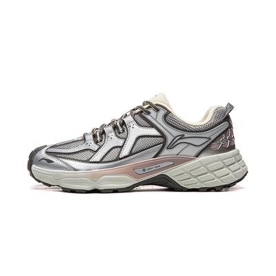 Li Ning Outdoor CF Tracing, Forest Shadow Comfortable Support Rebound Low Top Hiking Shoes Unisex Silver Gray AHTV033-11