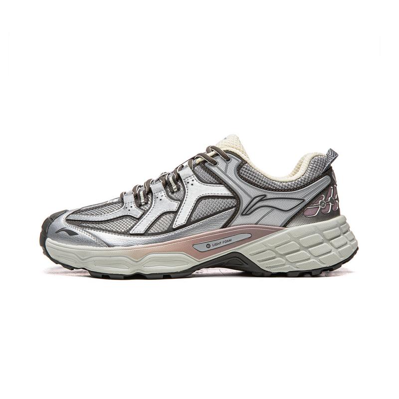 Li Ning Outdoor CF Tracing, Forest Shadow Comfortable Support Rebound Low top Hiking Shoes Unisex Silver Gray AHTV033-11