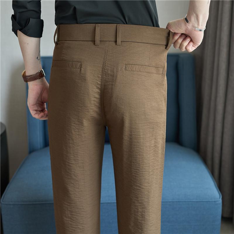 Summer Men Thin Breathable Pants Men Business Dress Slim Fit Office Pants Male Casual Suit Pants Men Brand Clothing Man Trousers