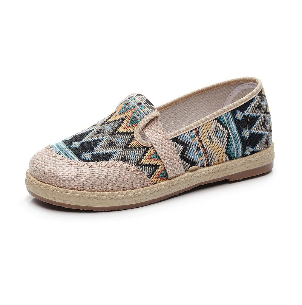 New Spring Beijing Cloth Shoes National Wind Single Shoes All Match Non-slip Fashion Soft Sole Breathable Flat Canvas Shoes