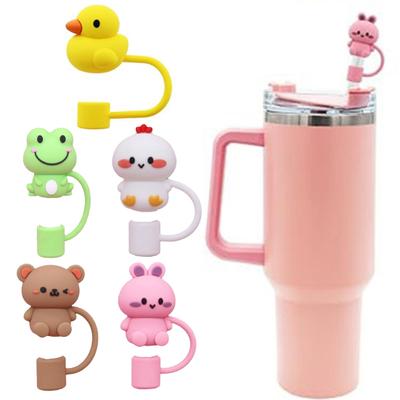 4/5 Adet Silikon Pipet Kapağı Şapka Bardak Pipet Üstü 30&40 Oz Tumbler'a Uyar Saplı 10mm