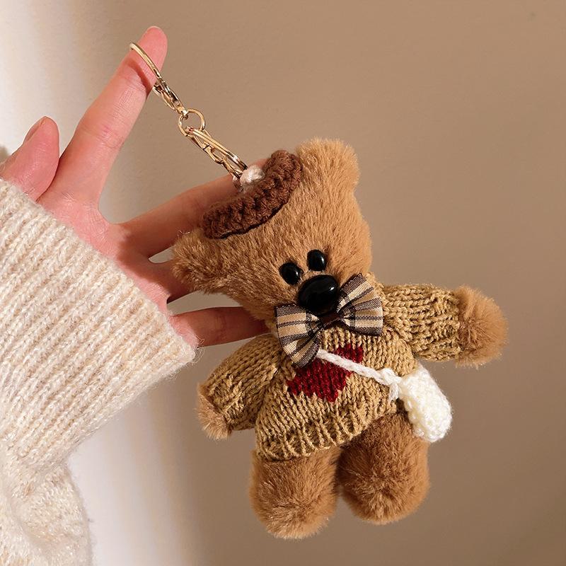 Pendant Plush Batch Bean Bear Kt Cat Keychain Couple Book Bag Mobile Phone Pendant