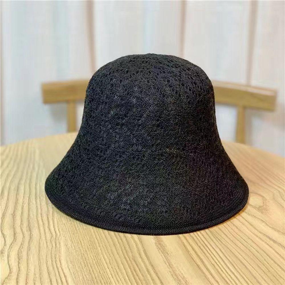 Knitted Hat Spring Basin Pure Color Caps Linen Bucket Hat Korean Style Caps Female Hats Sun Hat