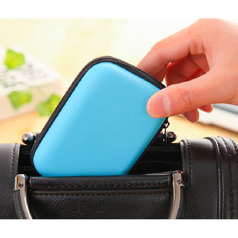Portable Small Storage Case Zipper Carrying Pouch Bag Box for Charger Earphone Headphone Date Cable Organizer Office Supplies