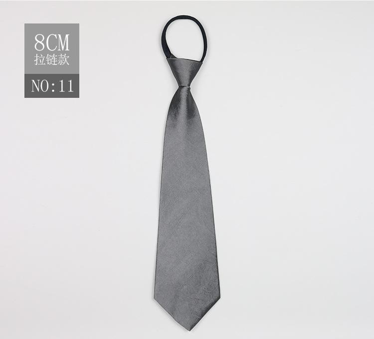 Women'S Zipper Tie Solid Color Black Blue Red Dress Professional Uniform Lazy Easy To Pull 8Cm Tie