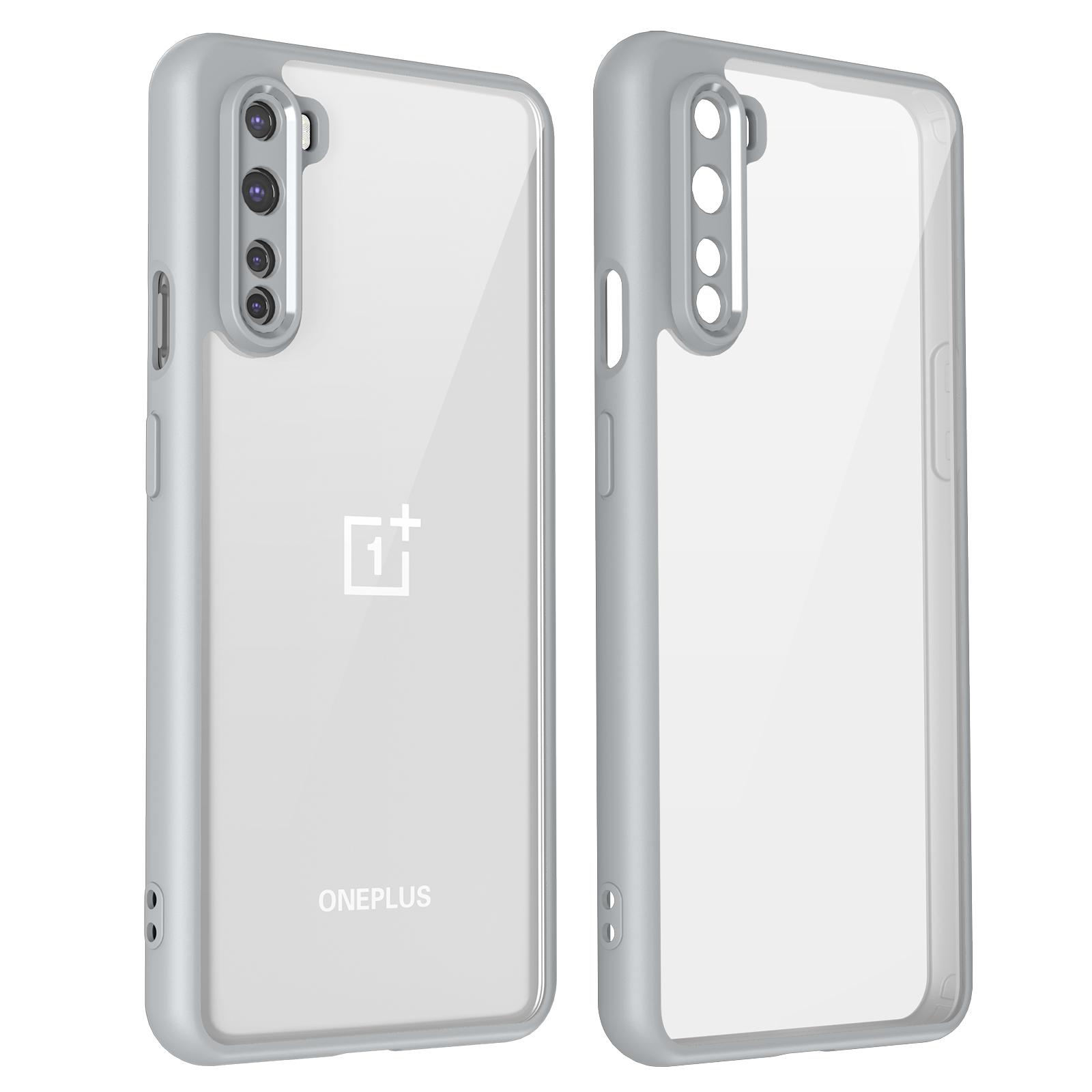 

Чехол для Oneplus Nord AC2001 AC2003, противоударный силиконовый бампер, воздушная подушка, прозрачная матовая задняя крышка, жесткий чехол для телефона для One Plus Nord Pc + tpu&OnePlus Nord серый