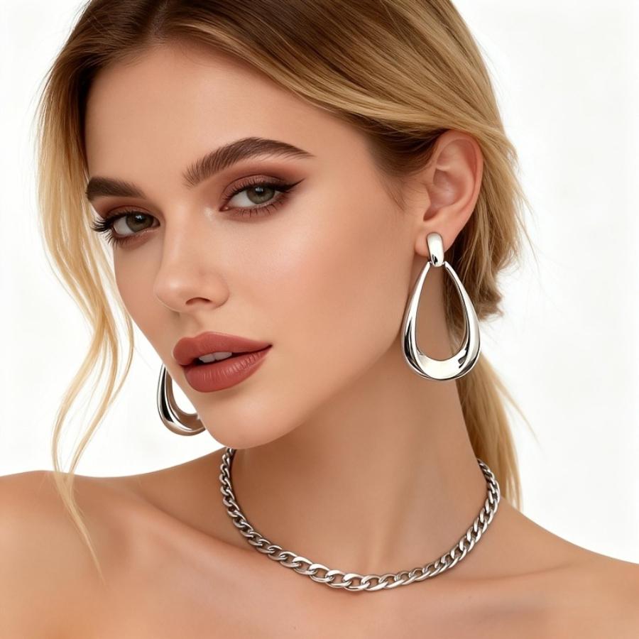 Golden Teardrop Earrings, Fade-Resistant, Comfortable & Versatile - Simple Elegant Jewelry for Women - Daily Wear or Party Fashion Accessory