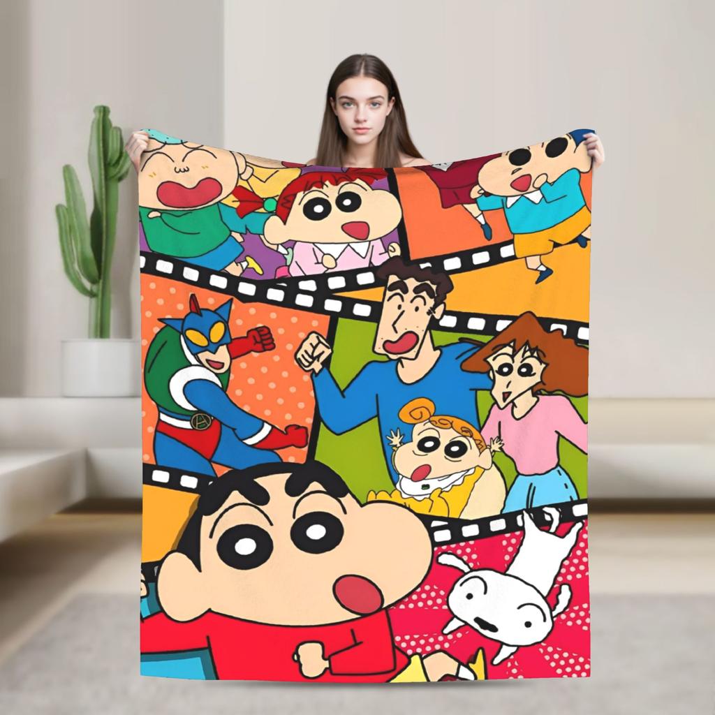 Crayon Shin-chans Cartoon Anime Blanket Warm Cozy Fluffy Throw Blankets for Couch 50x60 Inch Multiple Sizes Rug Piece
